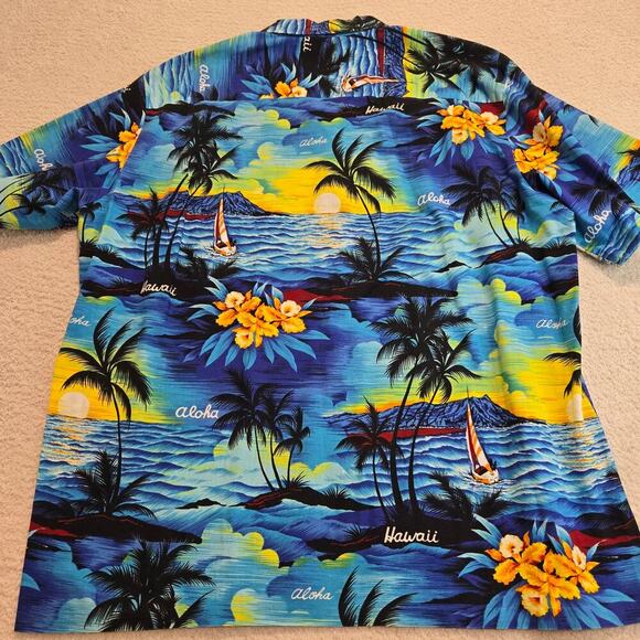 Royal Creations Hawaiian Aloha Shirt Men's XXL Hawaiian Sunset Made in Hawaii - Picture 7 of 8